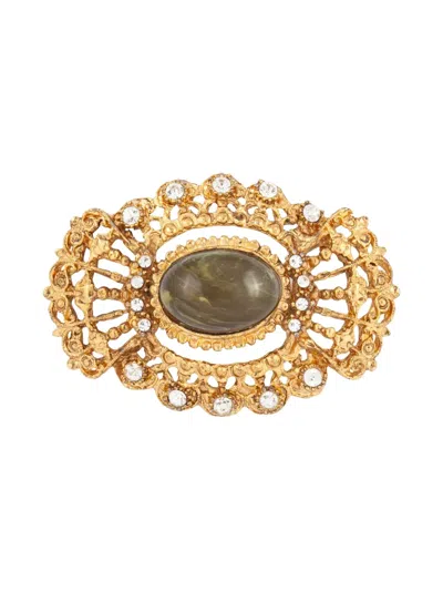 Pre-owned Susan Caplan Vintage 1980s Victorian Revival Brooch In Gold