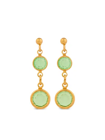 Pre-owned Susan Caplan Vintage 1990 Rediscovered Drop Earrings In Gold