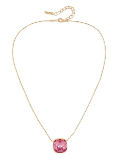 Pre-owned Susan Caplan Vintage 1990s D'orlan Crystal-pendant Necklace In Gold