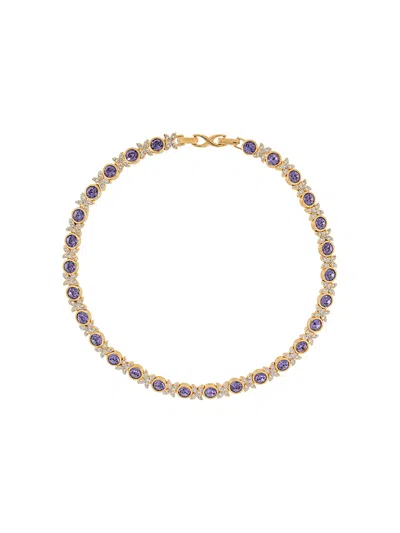 Pre-owned Susan Caplan Vintage 1990s D'orlan Necklace In Gold