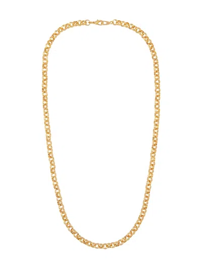 Pre-owned Susan Caplan Vintage 1990s Etched Chain Necklace In Gold