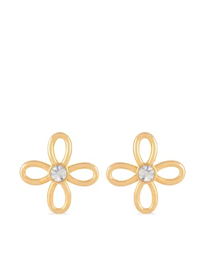 Pre-owned Susan Caplan Vintage 1990 Rediscovered Clip-on Earrings In Gold