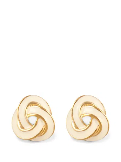 Pre-owned Susan Caplan Vintage 1990s Rediscovered Clip-on Earrings In Gold