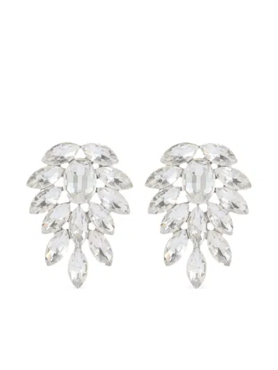 Pre-owned Susan Caplan Vintage 2000s Rediscovered Crystal-embellished Earrings In Silver