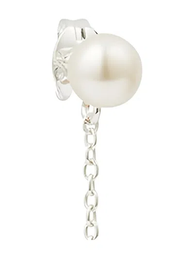 Pre-owned Susan Caplan Vintage Faux-pearl Drop Earrings In Silver