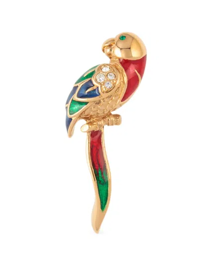 Pre-owned Susan Caplan Vintage Parrot Brooch In Gold