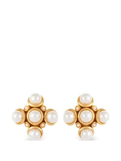 Pre-owned Susan Caplan Vintage Renaissance Revival Earrings In Gold