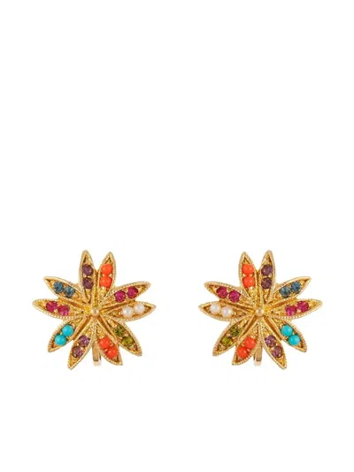 Pre-owned Susan Caplan Vintage X D'orlan 1980s Crystal-embellished Earrings In Gold