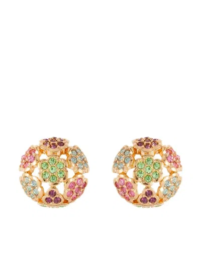 Pre-owned Susan Caplan Vintage X D'orlan 1980s Crystal-embellished Earrings In Gold