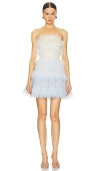 Susan Fang Ruffled Sheer Tulle Minidress In White