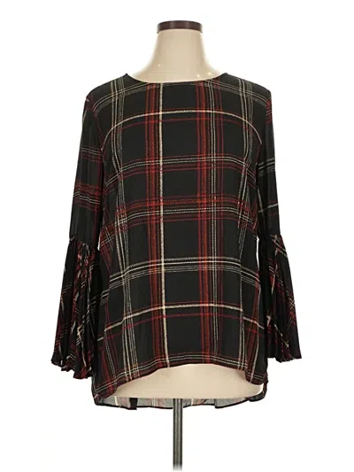 Pre-owned Susan Graver 3/4 Sleeve Blouse In Black