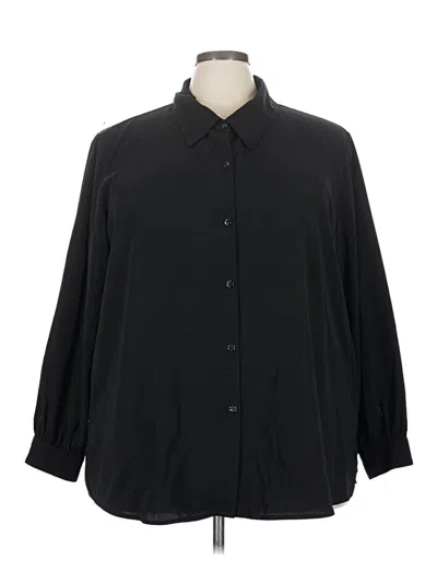 Pre-owned Susan Graver 3/4 Sleeve Blouse In Black