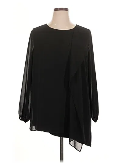Pre-owned Susan Graver 3/4 Sleeve Blouse In Black