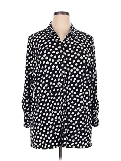 Pre-owned Susan Graver 3/4 Sleeve Blouse In Black