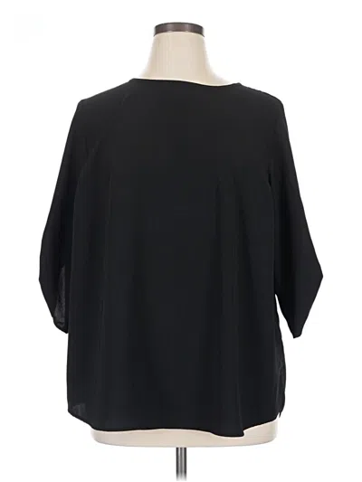 Pre-owned Susan Graver 3/4 Sleeve Blouse In Black