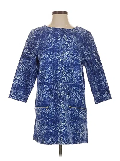 Pre-owned Susan Graver 3/4 Sleeve Blouse In Blue