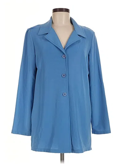 Pre-owned Susan Graver 3/4 Sleeve Blouse In Blue