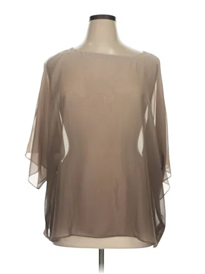 Pre-owned Susan Graver 3/4 Sleeve Blouse In Brown
