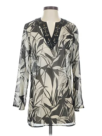 Pre-owned Susan Graver 3/4 Sleeve Blouse In Gray