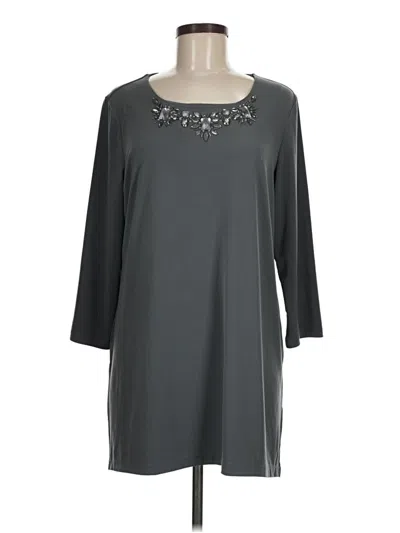 Pre-owned Susan Graver 3/4 Sleeve Blouse In Gray