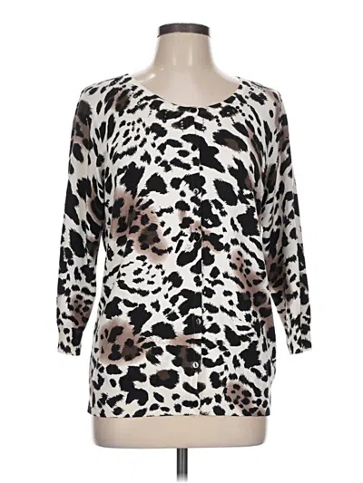 Pre-owned Susan Graver 3/4 Sleeve Blouse In Ivory