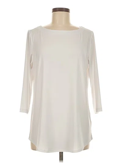 Pre-owned Susan Graver 3/4 Sleeve Blouse In Ivory
