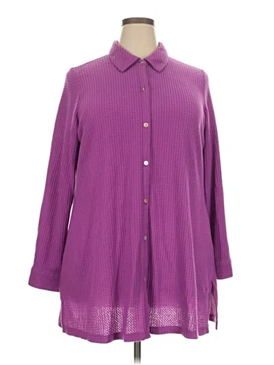 Pre-owned Susan Graver 3/4 Sleeve Blouse In Purple