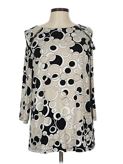 Pre-owned Susan Graver 3/4 Sleeve Blouse In Silver