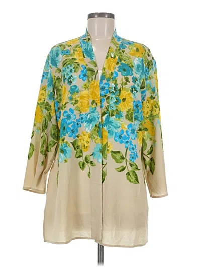 Pre-owned Susan Graver 3/4 Sleeve Blouse In Yellow