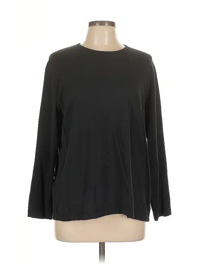 Pre-owned Susan Graver 3/4 Sleeve T-shirt In Black