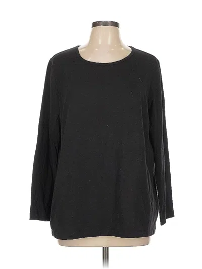 Pre-owned Susan Graver 3/4 Sleeve T-shirt In Black