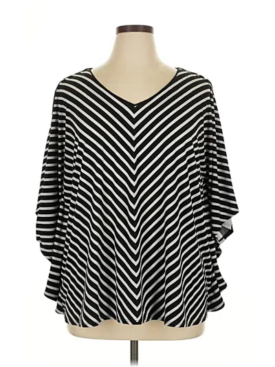 Pre-owned Susan Graver 3/4 Sleeve T-shirt In Black