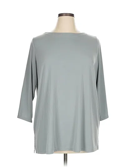 Pre-owned Susan Graver 3/4 Sleeve T-shirt In Gray