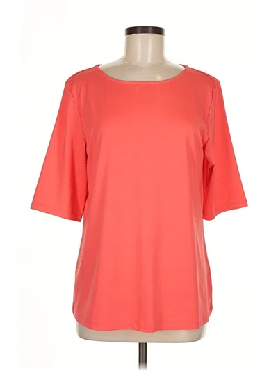 Pre-owned Susan Graver 3/4 Sleeve T-shirt In Orange