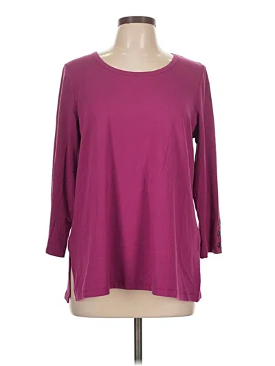 Pre-owned Susan Graver 3/4 Sleeve Top Burgundy Boatneck Tops