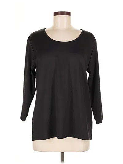 Pre-owned Susan Graver 3/4 Sleeve T-shirt In Black