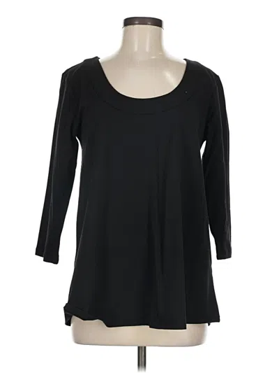 Pre-owned Susan Graver 3/4 Sleeve T-shirt In Black