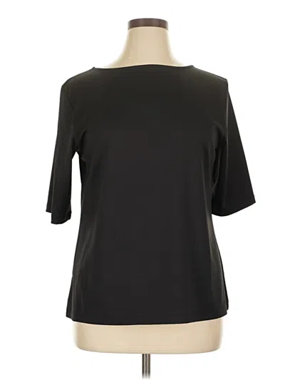 Pre-owned Susan Graver 3/4 Sleeve T-shirt In Black