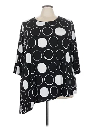 Pre-owned Susan Graver 3/4 Sleeve T-shirt In Black