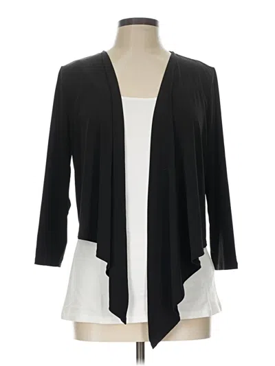 Pre-owned Susan Graver 3/4 Sleeve T-shirt In Black