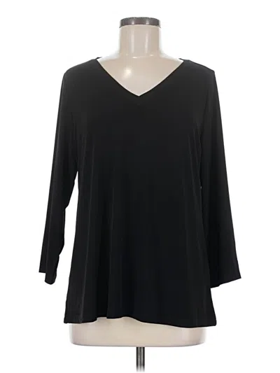 Pre-owned Susan Graver 3/4 Sleeve T-shirt In Black