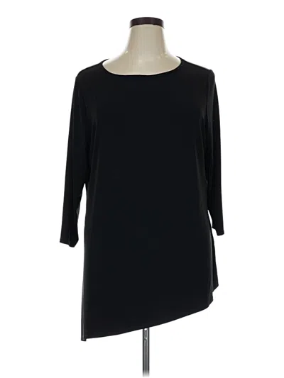 Pre-owned Susan Graver 3/4 Sleeve T-shirt In Black