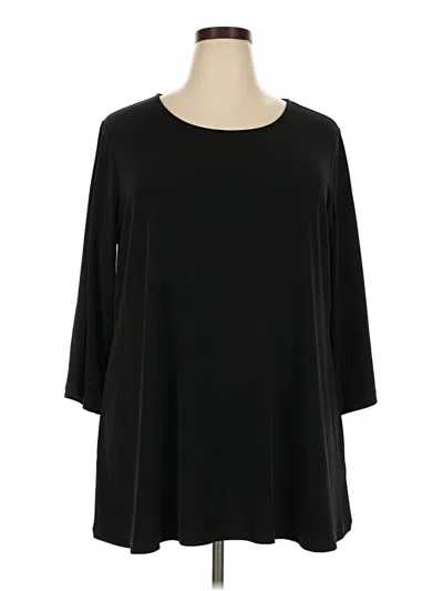 Pre-owned Susan Graver 3/4 Sleeve T-shirt In Black