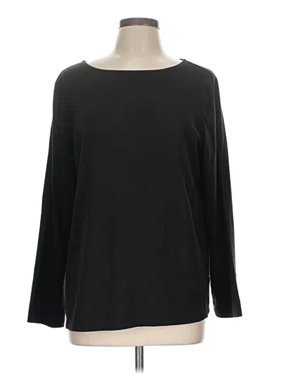 Pre-owned Susan Graver 3/4 Sleeve T-shirt In Black