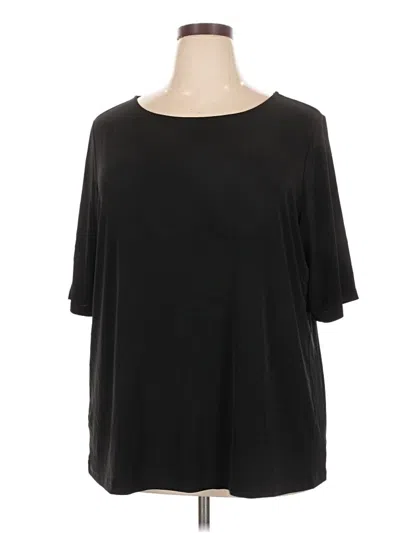 Pre-owned Susan Graver 3/4 Sleeve T-shirt In Black