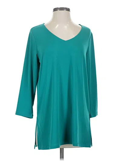 Pre-owned Susan Graver 3/4 Sleeve T-shirt In Blue