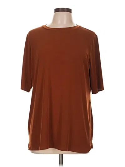 Pre-owned Susan Graver 3/4 Sleeve T-shirt In Brown