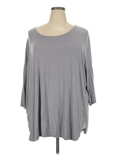 Pre-owned Susan Graver 3/4 Sleeve T-shirt In Gray