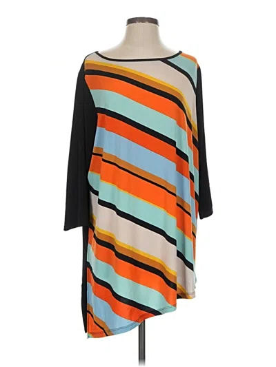 Pre-owned Susan Graver 3/4 Sleeve T-shirt In Orange