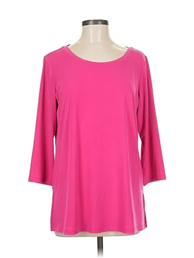Pre-owned Susan Graver 3/4 Sleeve T-shirt In Pink